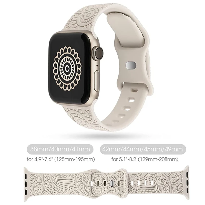 Engraved Band for Apple Watch 44MM 49mm 40mm 41 45mm 38/42mm Leopard Silicone Sport Strap for IWatch Series Ultra 8 7 6 SE 5 4 3
