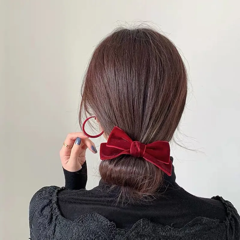 Fashion Ball Head Hair Tools Headwear Pan Head Lazy Fluffy Tool Elegant Barrette Bow Temperament Hair Bow Plush Hair Accessories