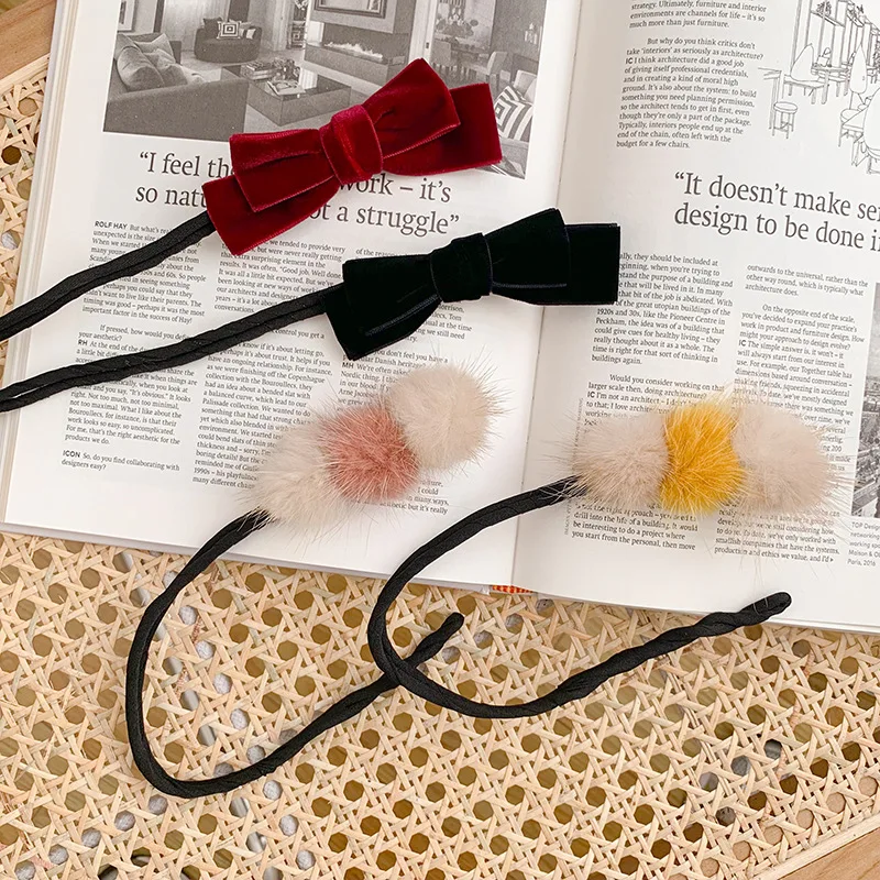 Fashion Ball Head Hair Tools Headwear Pan Head Lazy Fluffy Tool Elegant Barrette Bow Temperament Hair Bow Plush Hair Accessories