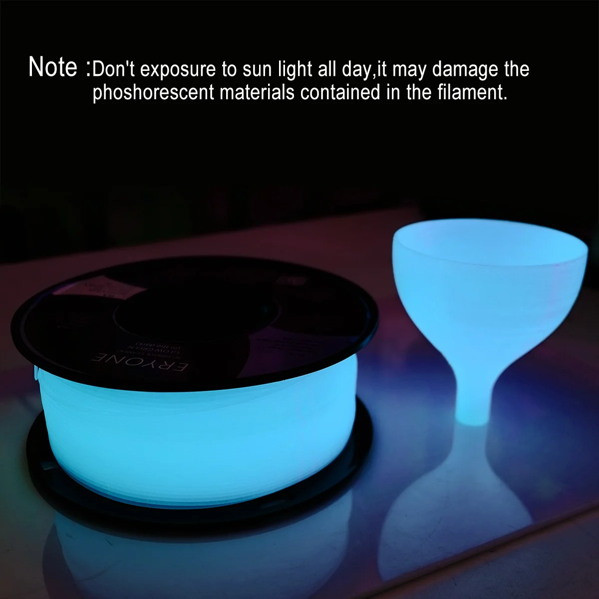 Eryone 1KG Glow In The Dark PLA Filament Premium 3D Print 1.75mm (Absorbs Sunlight or Daylight), PLA Filament Glow in The Dark