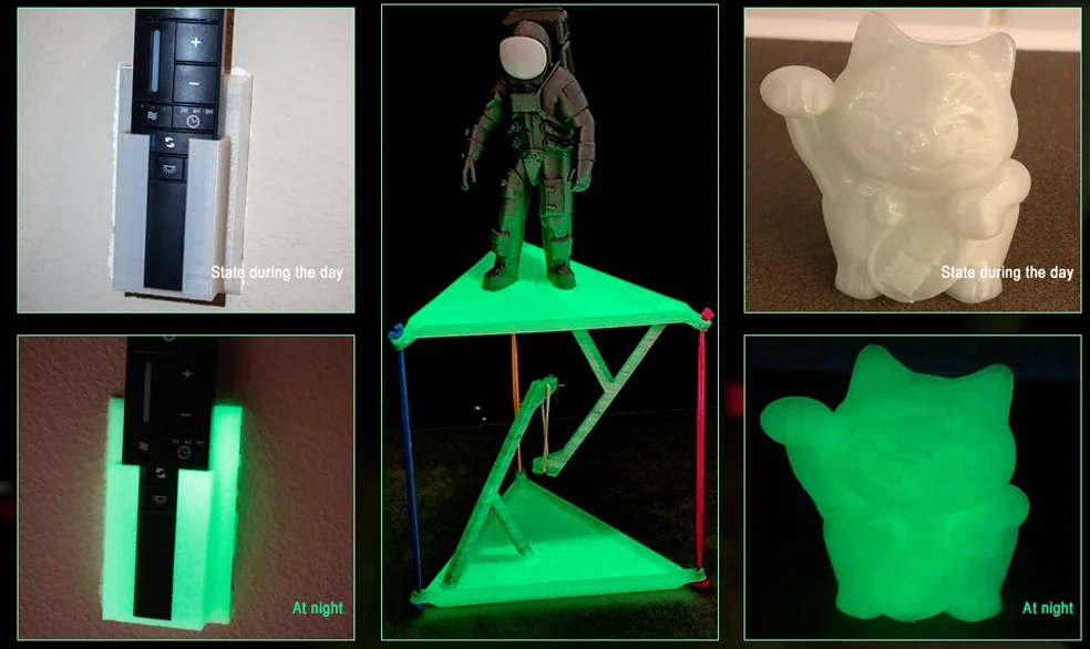 Eryone 1KG Glow In The Dark PLA Filament Premium 3D Print 1.75mm (Absorbs Sunlight or Daylight), PLA Filament Glow in The Dark