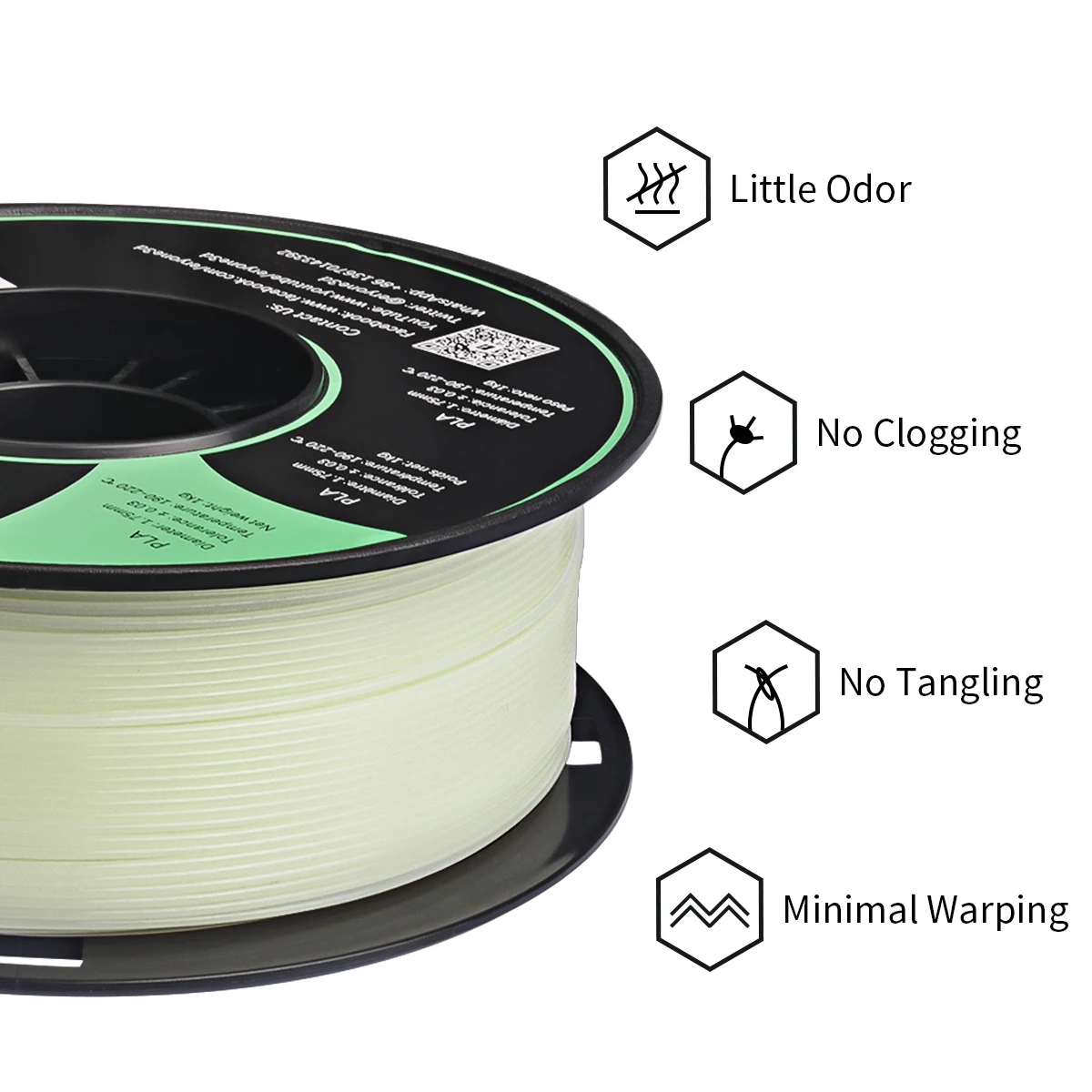 Eryone 1KG Glow In The Dark PLA Filament Premium 3D Print 1.75mm (Absorbs Sunlight or Daylight), PLA Filament Glow in The Dark