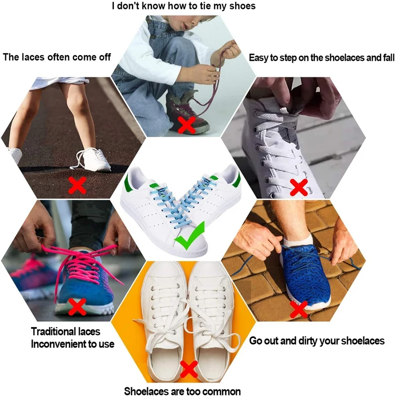 Capsule Lock No Tie Shoe laces Tennis Laces Without ties Adult Kids Sneakers Elastic Shoelaces Rubber Bands for Shoes Accesories