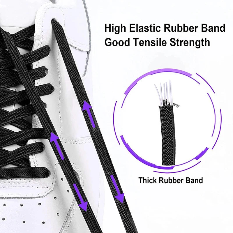 Capsule Lock No Tie Shoe laces Tennis Laces Without ties Adult Kids Sneakers Elastic Shoelaces Rubber Bands for Shoes Accesories