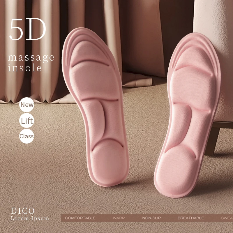 5D Insoles for Shoes Women Breathable Running Sport Insole Feet Arch Support Plantar Fasciitis Shoe Pads Memory Foam Shoe Sole