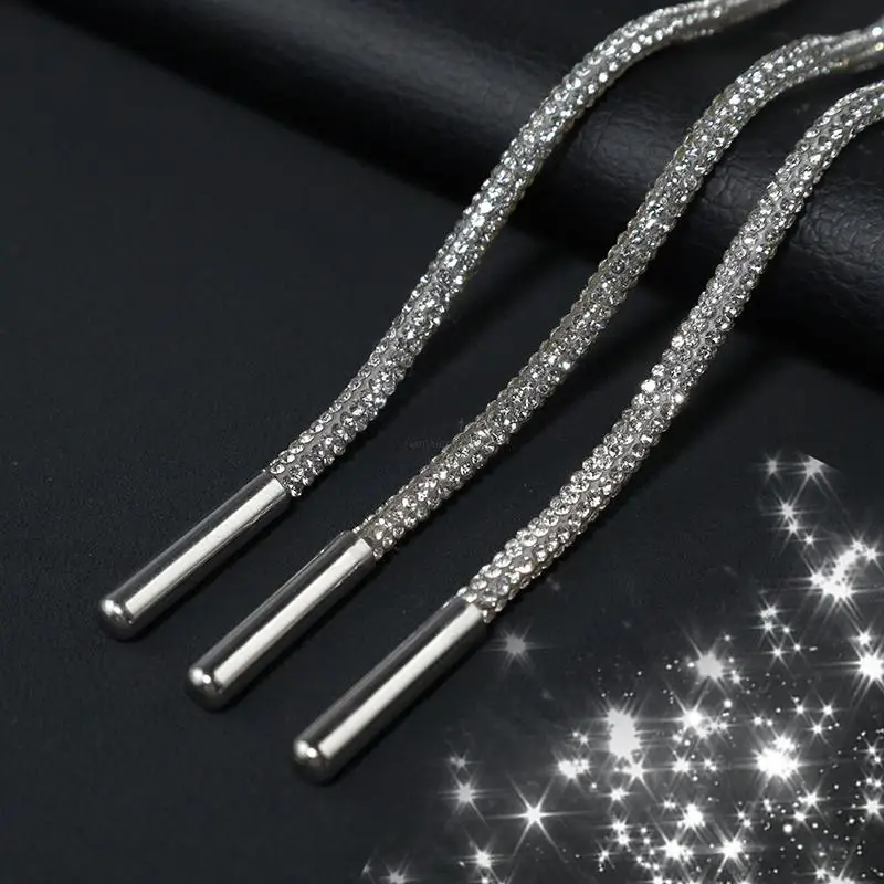 Luxury Rhinestone Shoelaces Rainbow Diamond Shoe laces Sneakers Laces Shoes Round Shoelace 100/120/140/160CM 1Pcs DIY Strings