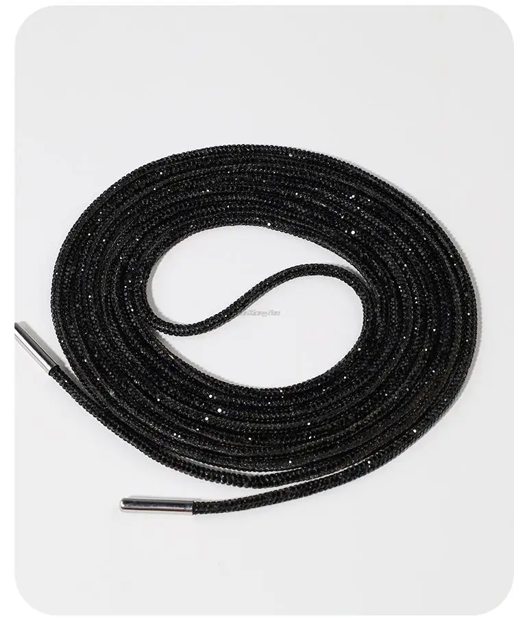 Luxury Rhinestone Shoelaces Rainbow Diamond Shoe laces Sneakers Laces Shoes Round Shoelace 100/120/140/160CM 1Pcs DIY Strings