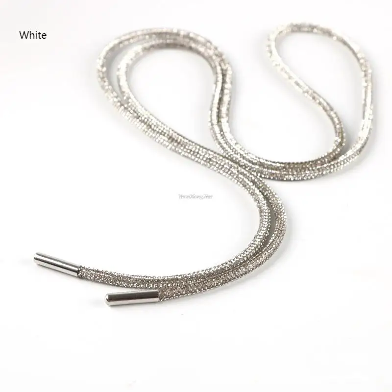 Luxury Rhinestone Shoelaces Rainbow Diamond Shoe laces Sneakers Laces Shoes Round Shoelace 100/120/140/160CM 1Pcs DIY Strings