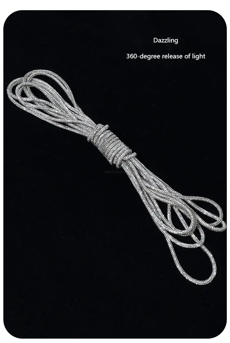 Luxury Rhinestone Shoelaces Rainbow Diamond Shoe laces Sneakers Laces Shoes Round Shoelace 100/120/140/160CM 1Pcs DIY Strings