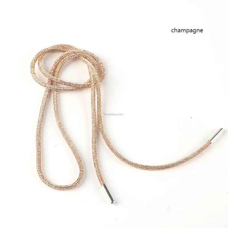 Luxury Rhinestone Shoelaces Rainbow Diamond Shoe laces Sneakers Laces Shoes Round Shoelace 100/120/140/160CM 1Pcs DIY Strings
