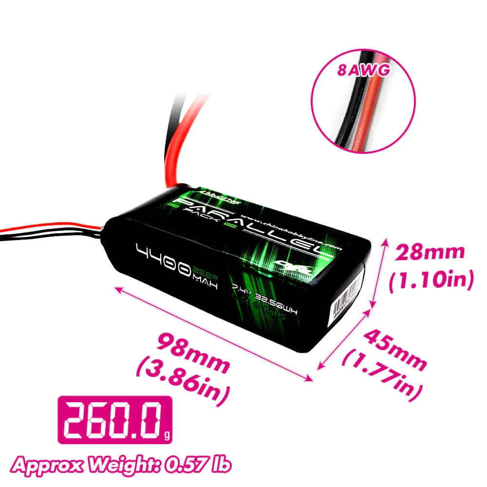 CNHL 2S 3S 7.4V 11.1V Shorty Lipo Battery 4400mAh 6200mAh 90C Soft Pack with 8awg Copper Wire for RC Car Boat Truck Airplane