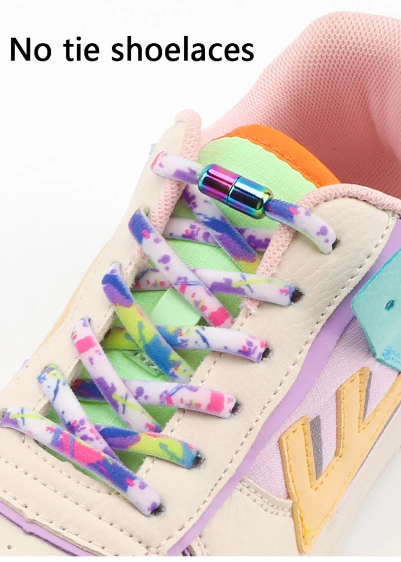 New Colorful Elastic laces Sneakers No tie Shoelace for Running Round Tennis Shoelaces without ties Kids Adult Shoes Accessories