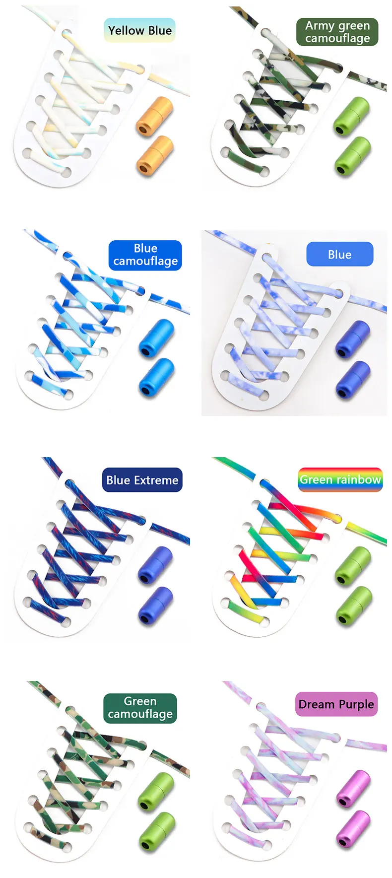 New Colorful Elastic laces Sneakers No tie Shoelace for Running Round Tennis Shoelaces without ties Kids Adult Shoes Accessories