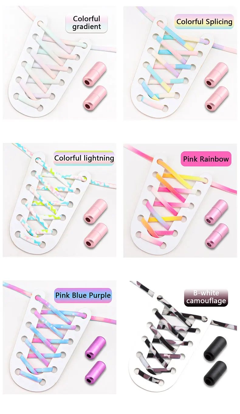 New Colorful Elastic laces Sneakers No tie Shoelace for Running Round Tennis Shoelaces without ties Kids Adult Shoes Accessories