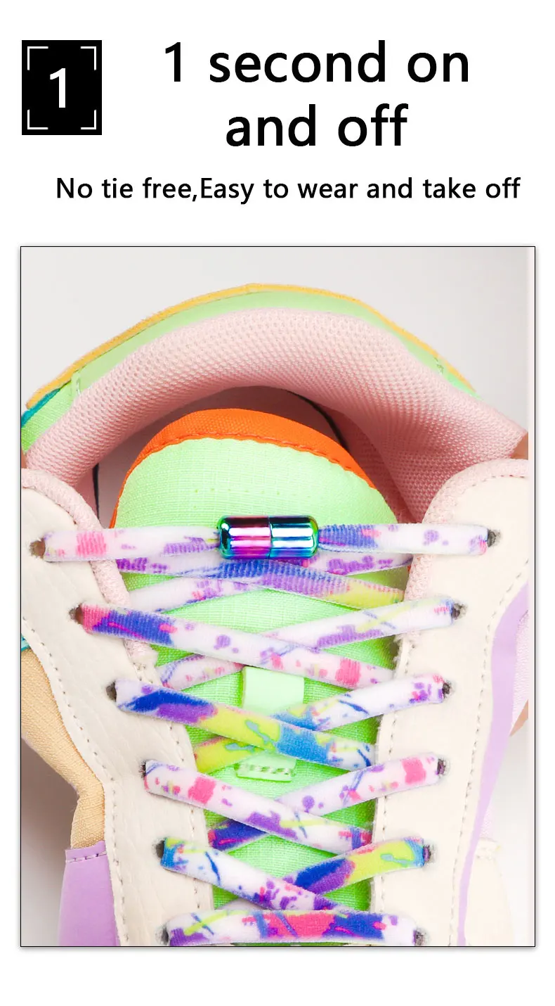 New Colorful Elastic laces Sneakers No tie Shoelace for Running Round Tennis Shoelaces without ties Kids Adult Shoes Accessories