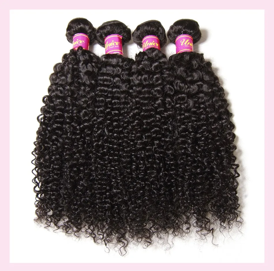 UNice Hair Virgin Human Hair Bundles Burmese Curly Hair 3 Bundles 100% Human Hair Extension Natural Color Hair Weaves 8-26Inch