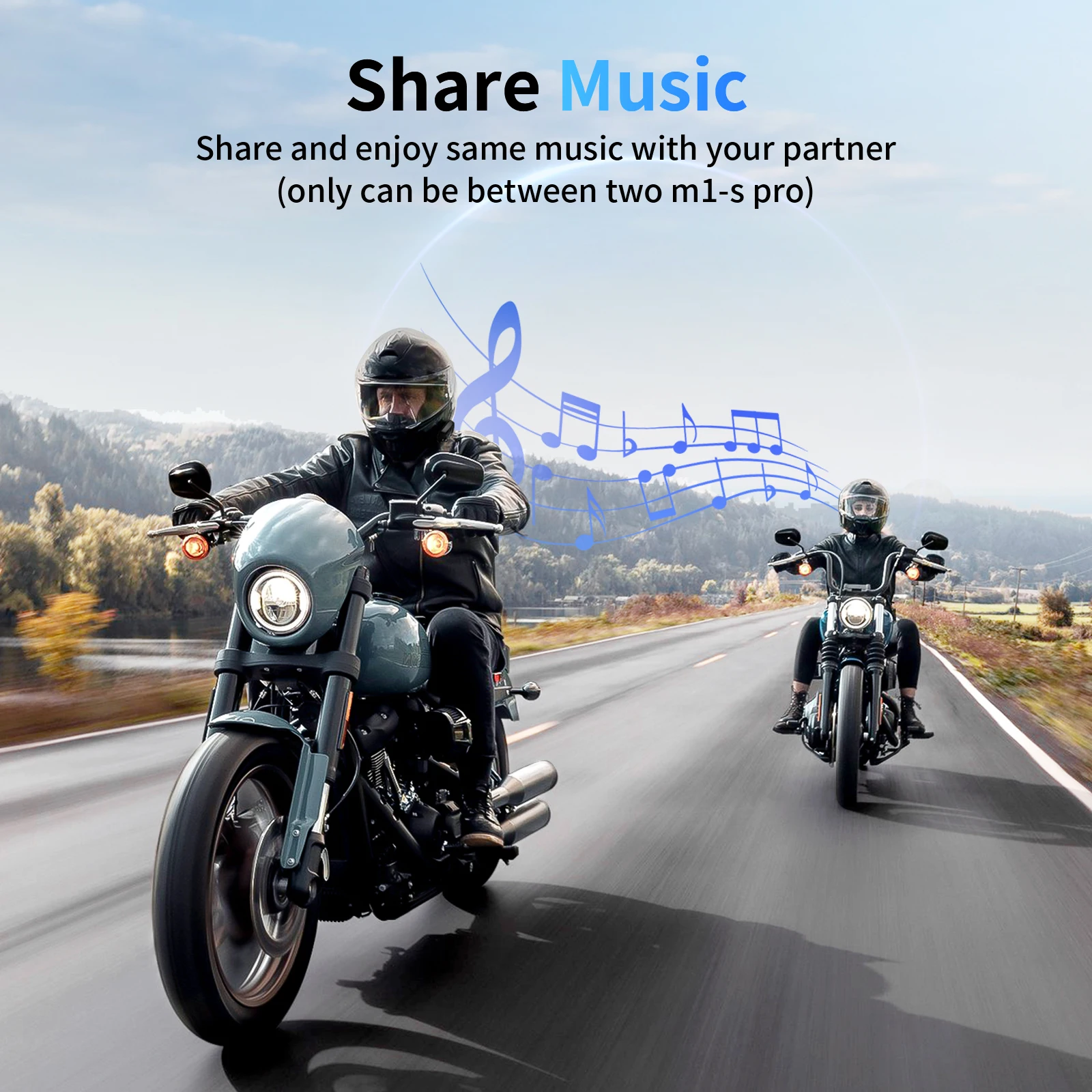 2pcs Fodsports M1-S Pro Motorcycle Helmet Intercom,Helmet Bluetooth Headset,10 Riders 2000M Interphone
