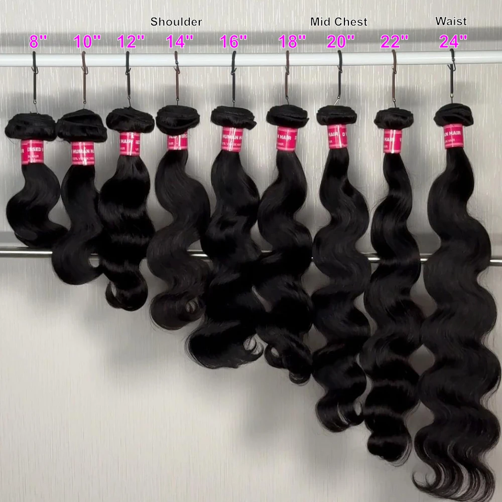 UNice Hair Body Wave Bundles 1/3 Pcs/Lot Natural Color 12A Grade Virgin 100% Human Hair Bundles Sew-In Human Hair Extensions