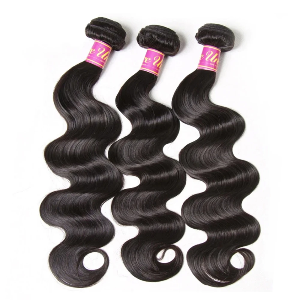 UNice Hair Body Wave Bundles 1/3 Pcs/Lot Natural Color 12A Grade Virgin 100% Human Hair Bundles Sew-In Human Hair Extensions