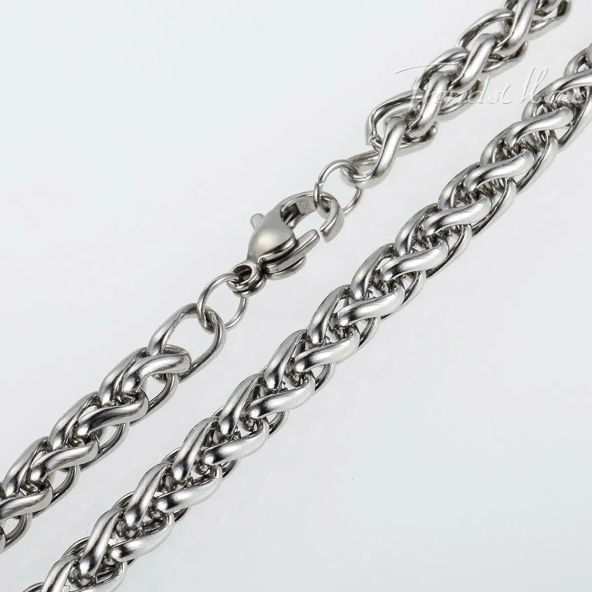 3/4/5/6/8mm Braided Wheat Link Chain For Men Women Stainless Steel Spiga Franco Necklace Hip Hop Jewelry 18-24inch dropshipping