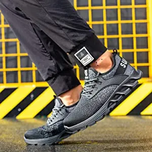 SUADEX Safety Shoes Steel Toe Boots Anti-Smashing Work Shoes Lightweight Breathable Composite Toe Men EUR Size 37-48