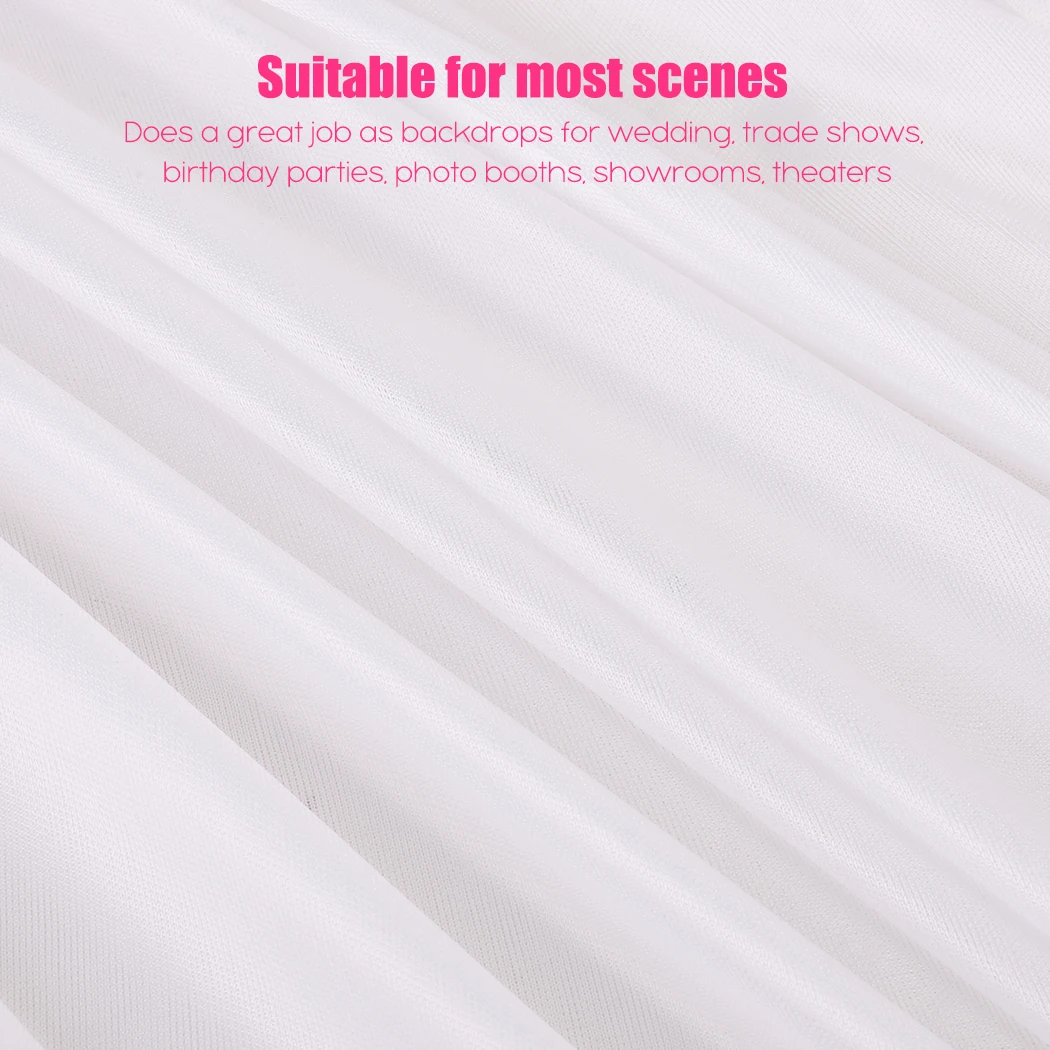 10ft X 10ft White Pleated Decoration Wedding Photography Backdrop Curtain For Celebration Stage Party Decor