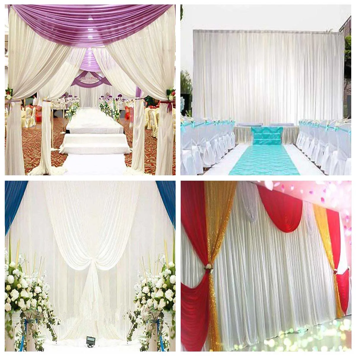 10ft X 10ft White Pleated Decoration Wedding Photography Backdrop Curtain For Celebration Stage Party Decor