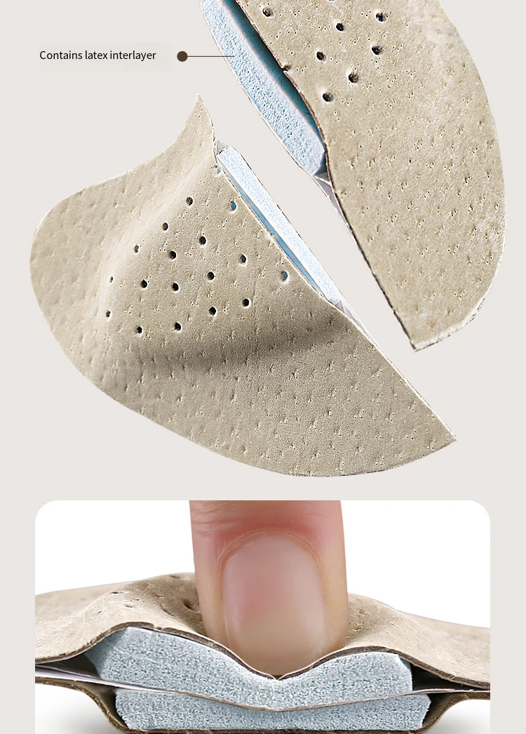 Heels Feet Pads Comfortable leather insoles Half Insoles Women Shoes Pads Foot Care Products Sandals Forefoot Non-slip Cushion