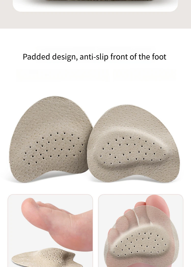 Heels Feet Pads Comfortable leather insoles Half Insoles Women Shoes Pads Foot Care Products Sandals Forefoot Non-slip Cushion