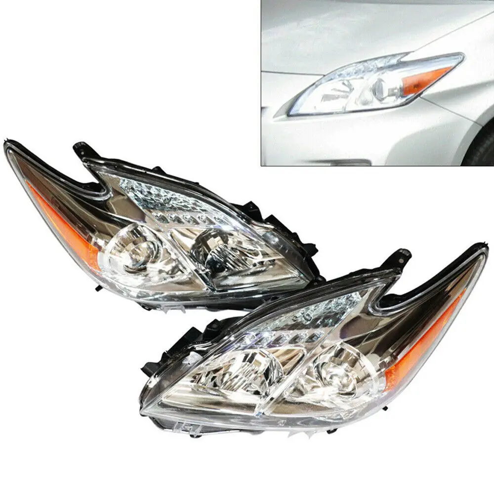 Left / Right Side Headlights Halogen Headlamps Assembly for 2010-2011 Toyota Prius