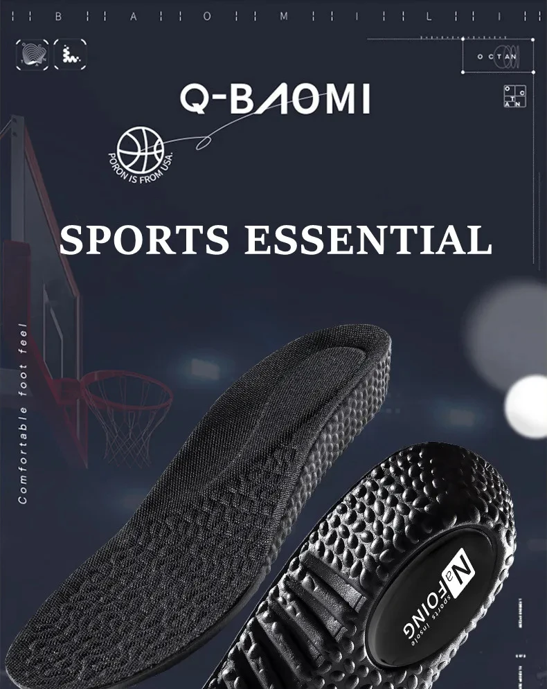 1Pair EVA Sports Shock Absorption Shoes Insole for Feet Height Increase Insoles Men Women Arch Support Orthopedic Shoe Pads