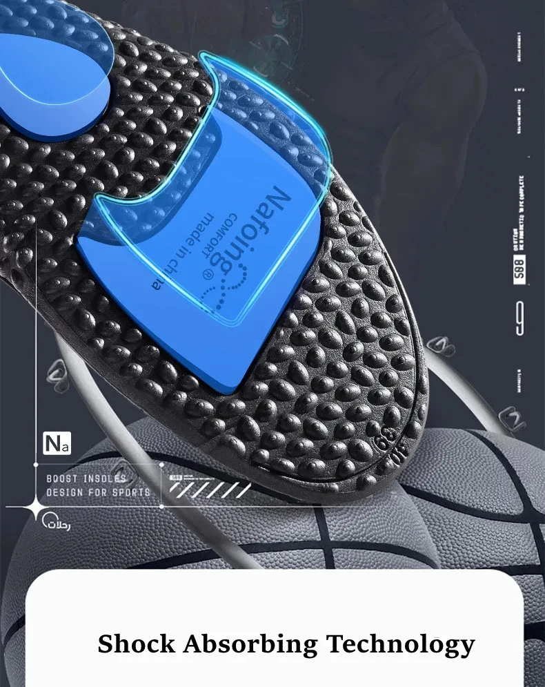 1Pair EVA Sports Shock Absorption Shoes Insole for Feet Height Increase Insoles Men Women Arch Support Orthopedic Shoe Pads