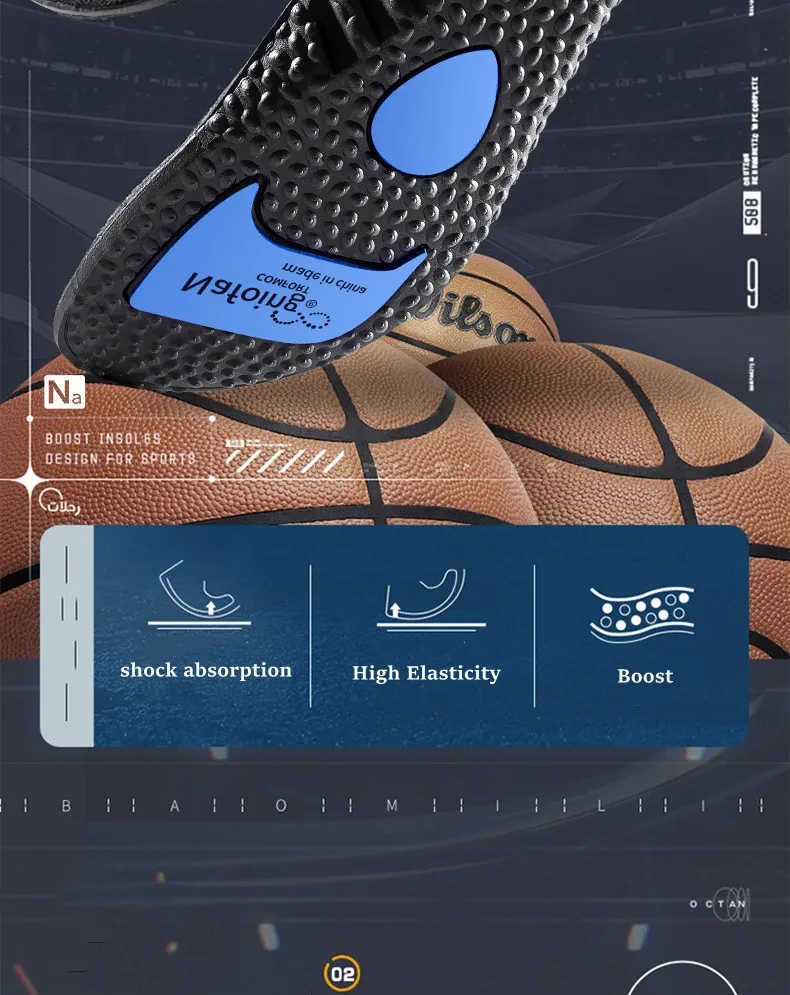 1Pair EVA Sports Shock Absorption Shoes Insole for Feet Height Increase Insoles Men Women Arch Support Orthopedic Shoe Pads