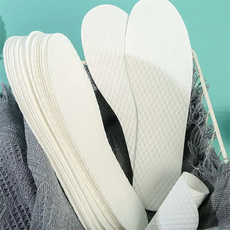5Pair/Pack Nature Wood Pulp Insole Disposable Insoles Men Woman Thin Sports Shoes Sole Breathable Sweat Soft Comfort Shoe Pads