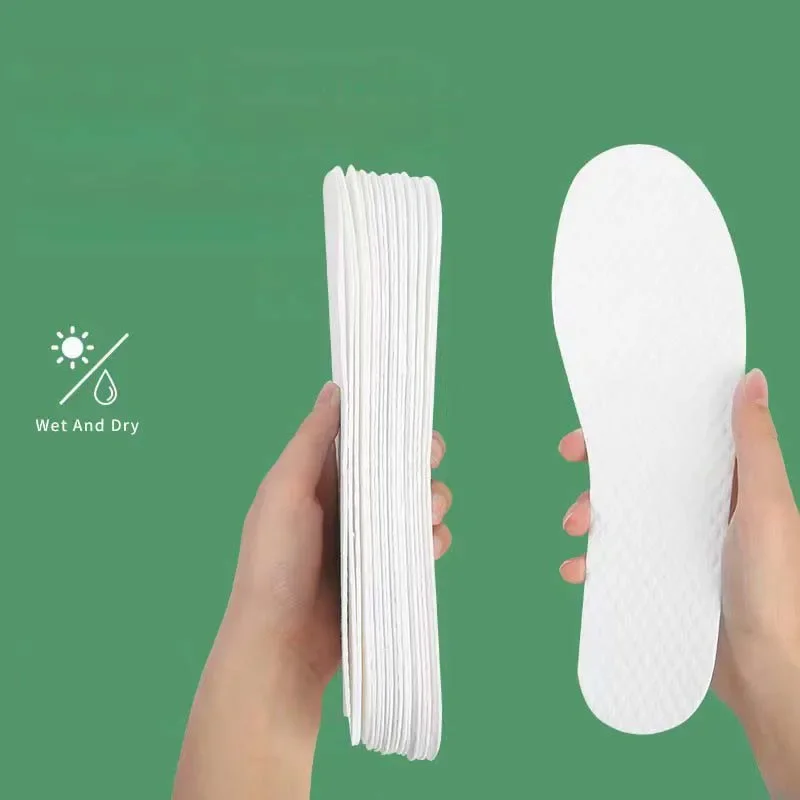 5Pair/Pack Nature Wood Pulp Insole Disposable Insoles Men Woman Thin Sports Shoes Sole Breathable Sweat Soft Comfort Shoe Pads