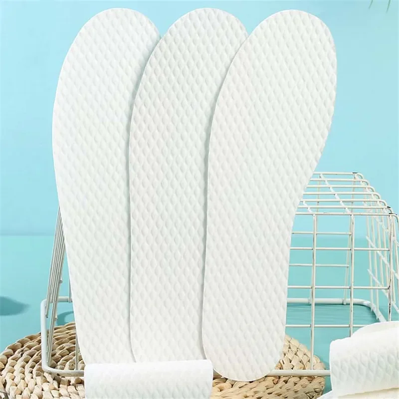 5Pair/Pack Nature Wood Pulp Insole Disposable Insoles Men Woman Thin Sports Shoes Sole Breathable Sweat Soft Comfort Shoe Pads