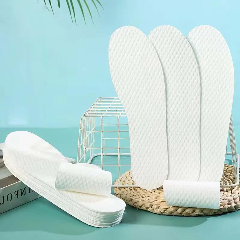 5Pair/Pack Nature Wood Pulp Insole Disposable Insoles Men Woman Thin Sports Shoes Sole Breathable Sweat Soft Comfort Shoe Pads