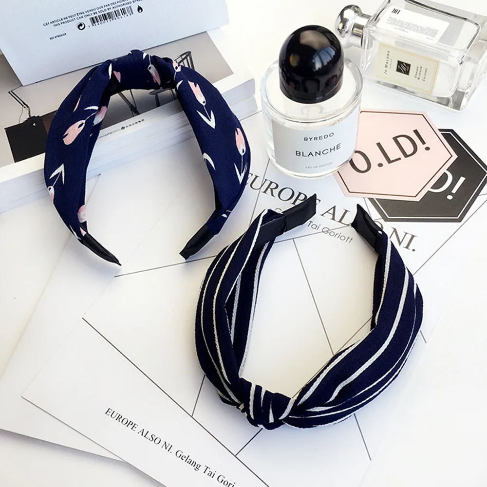 New Head Hoop Top Knot Hairband Turban Fashion Elastic Hair Bezel Headband For Women Girls printing Headdress Hair Accessories