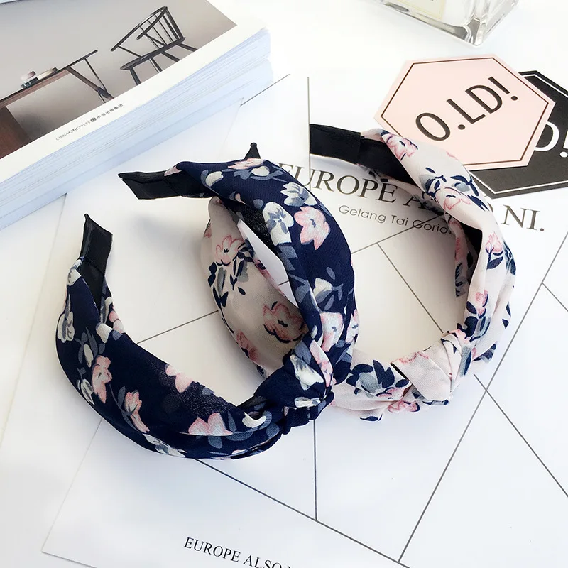 New Head Hoop Top Knot Hairband Turban Fashion Elastic Hair Bezel Headband For Women Girls printing Headdress Hair Accessories