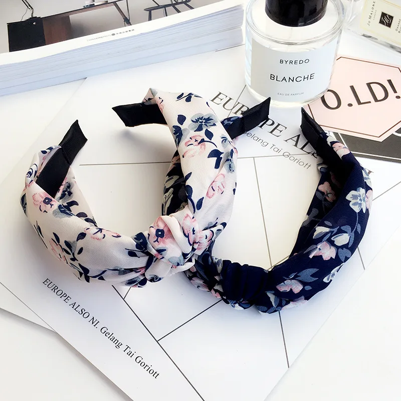 New Head Hoop Top Knot Hairband Turban Fashion Elastic Hair Bezel Headband For Women Girls printing Headdress Hair Accessories