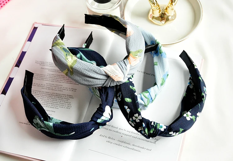 New Head Hoop Top Knot Hairband Turban Fashion Elastic Hair Bezel Headband For Women Girls printing Headdress Hair Accessories