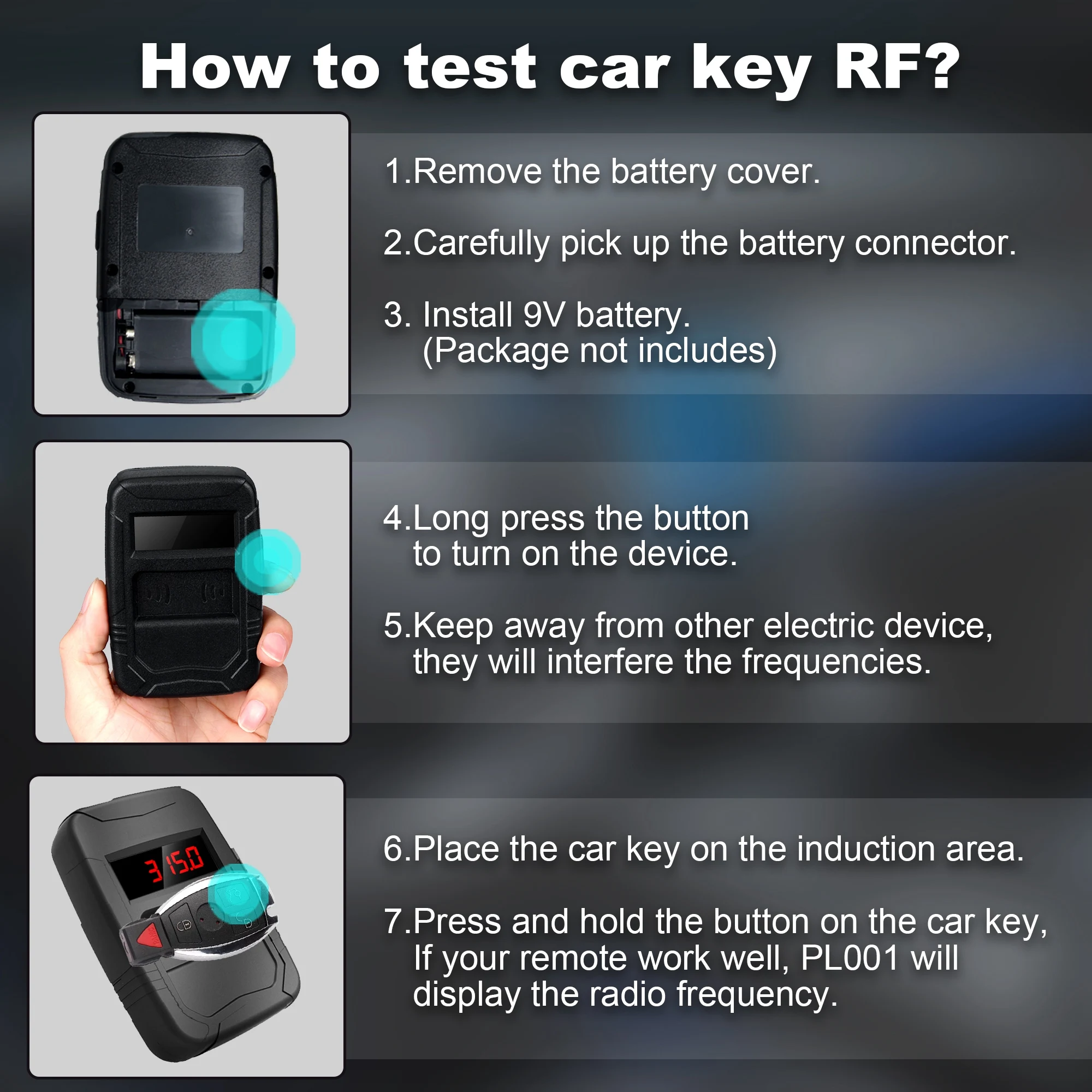 WOYO 10-1000MHZ Digital Frequency Counter Car Key 315, 434 Frequency Tester Door Remote Frequency Meter Remote Control Copier