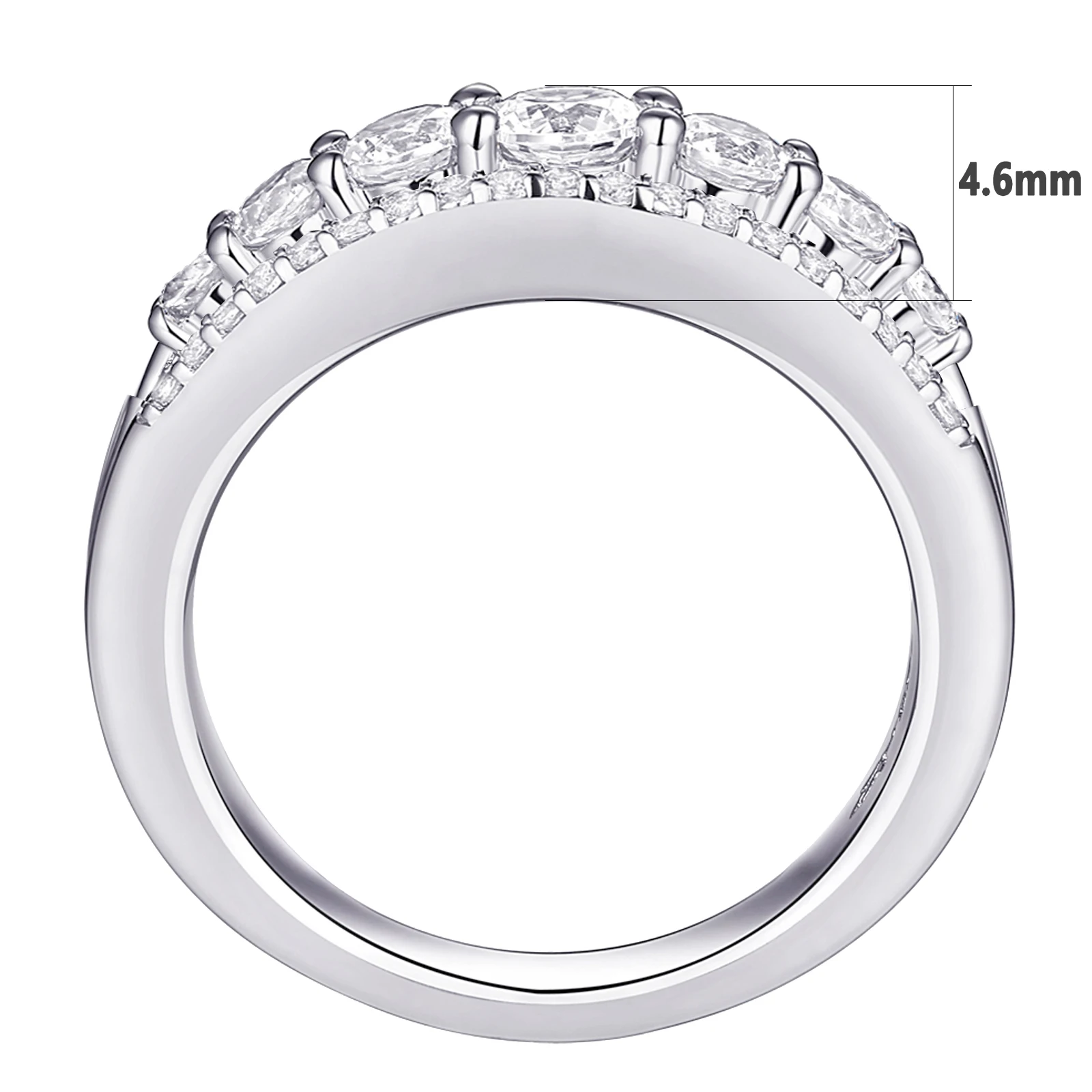Newshe 925 Sterling Silver Eternity Ring Wedding Band for Women 1.1ct Round White AAAAA Cz Size 4-10