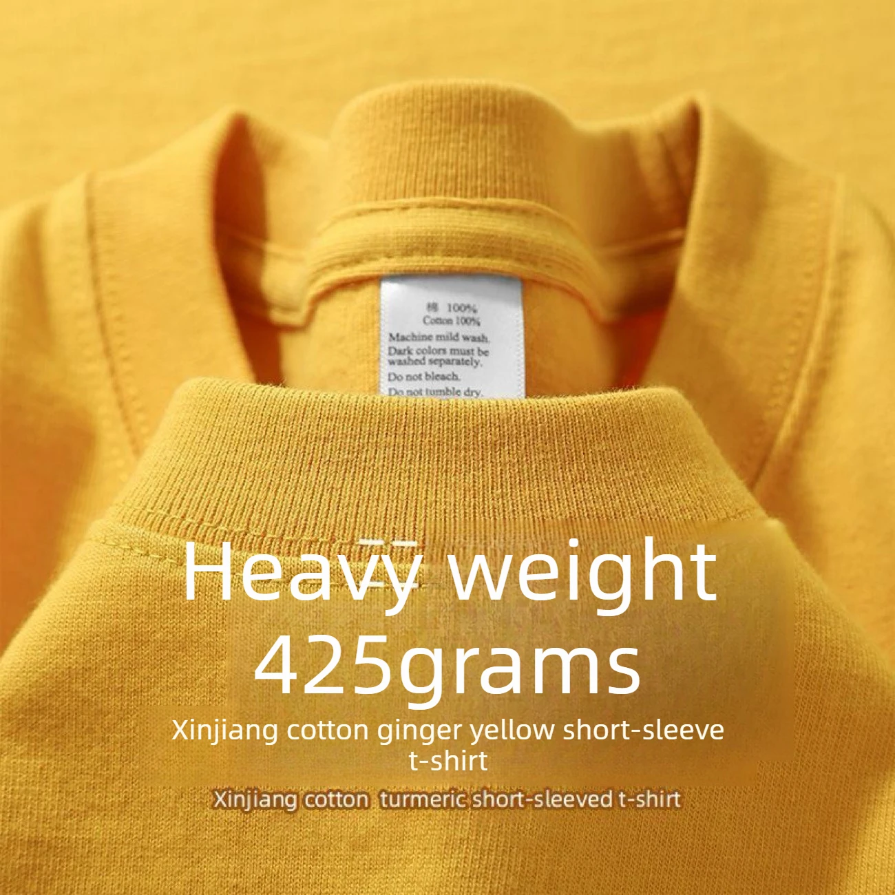 Summer Light Purple 425 grams Men T Shirt Heavy Cotton Short-sleeved T-shirt Loose Men's and Women's Casual Half-sleeves Tee