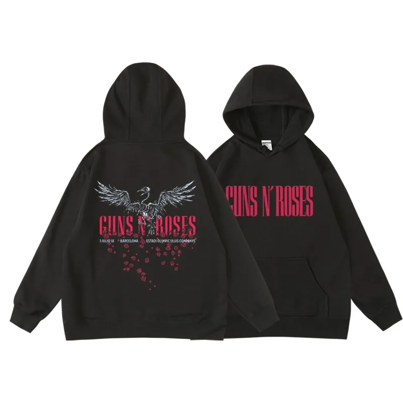 New Guns N' Roses Men's Winter/autumn Pullover Hooded Sweatshirt for Men - Rock Music Roses Band