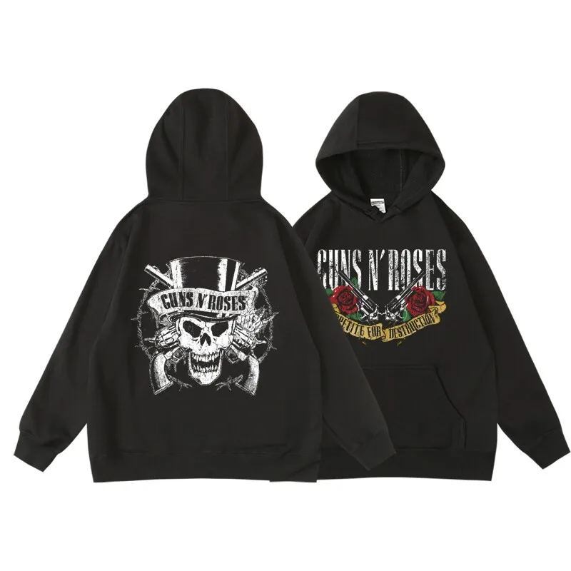 New Guns N' Roses Men's Winter/autumn Pullover Hooded Sweatshirt for Men - Rock Music Roses Band