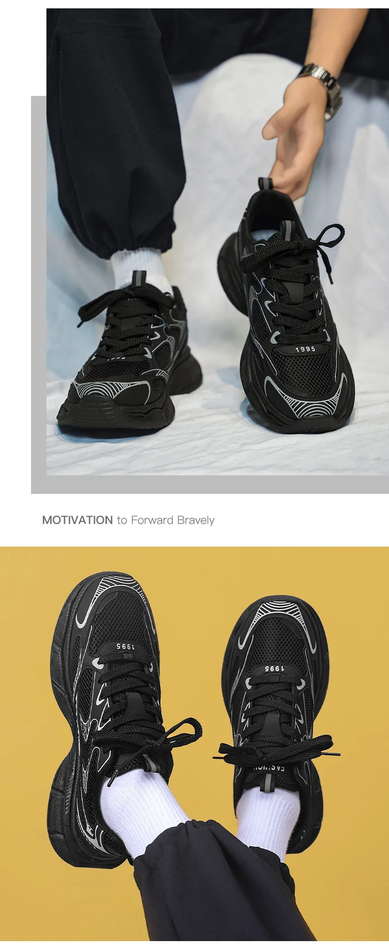 2026 New Versatile Trendy Men's Shoes, Breathable Dad Shoes, Casual Running Sports Shoes