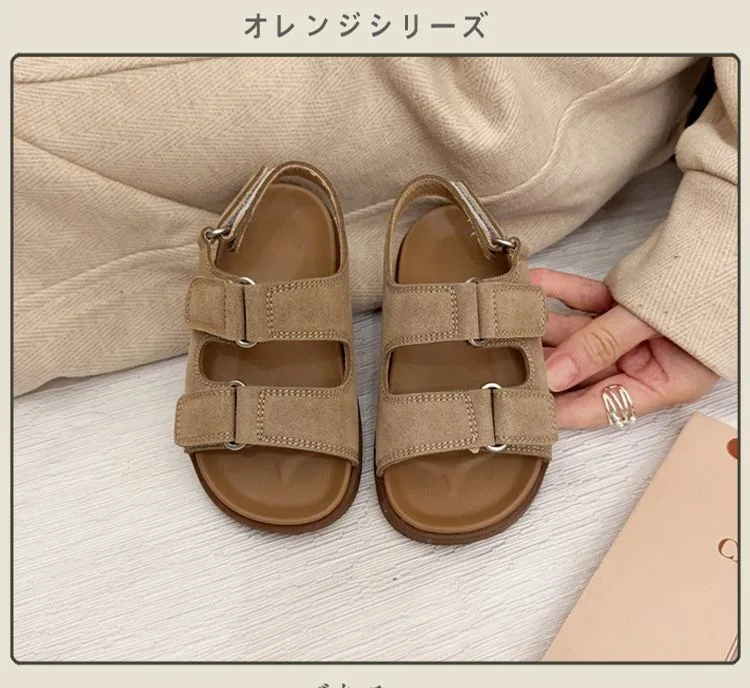 Fashion Boys Girls Sandal 2026 Summer New Fashion Simple Solid Color Children's Suede Outdoors Non-slip Open Toe Beach Sandals