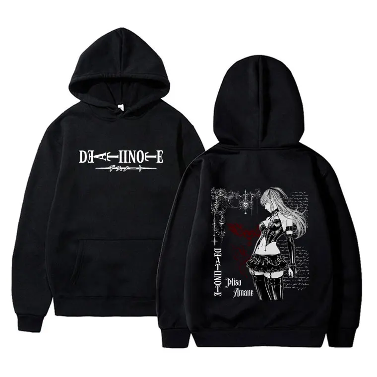 Hot Anime Death Note Misa Merch Hoodie Men Women Casual Oversized Pullover Hoodies Men's 90s Vintage Manga Hooded Sweatshirt
