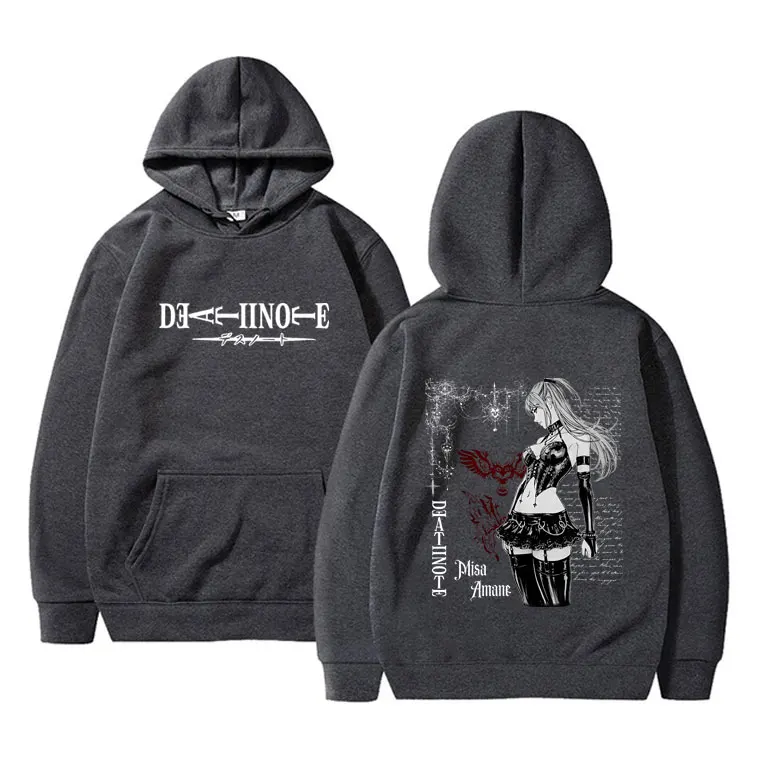 Hot Anime Death Note Misa Merch Hoodie Men Women Casual Oversized Pullover Hoodies Men's 90s Vintage Manga Hooded Sweatshirt